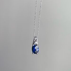 Kay Jewelers Blue Sapphire Pendant Necklace | Sterling Silver | Sept Birthstone